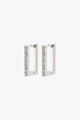 Coby Recycled Crystal Square Hoop Silver-Plated Earrings