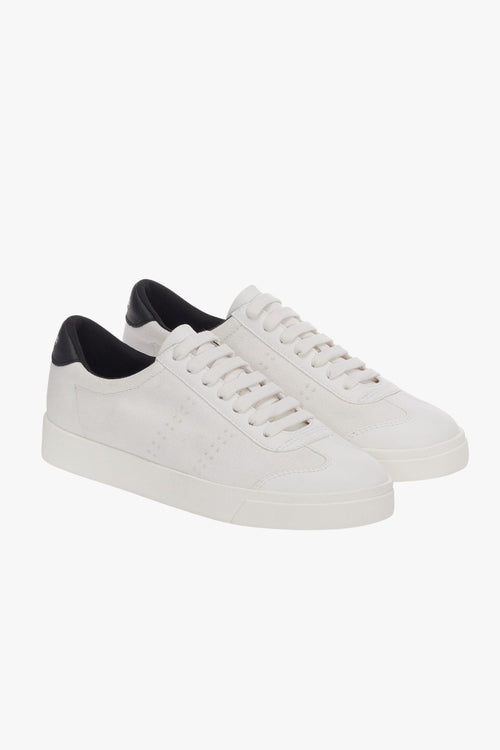 2843 White With Black Trim Club Canvas Grape-Faux Leather Sneaker ACC Shoes - Sneakers Superga   
