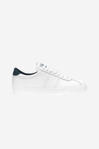 2843 Club S Comfort White with Navy Trim Leather Sneaker ACC Shoes - Sneakers Superga   