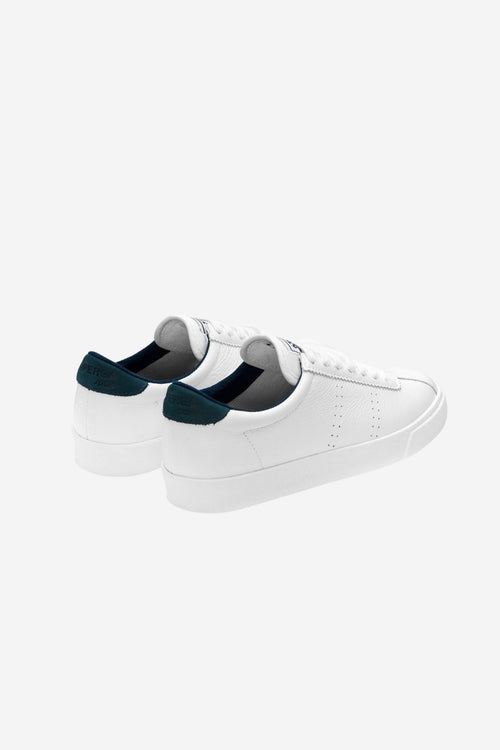 2843 Club S Comfort White with Navy Trim Leather Sneaker ACC Shoes - Sneakers Superga   