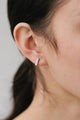 Lines Square Silver Huggies Earrings