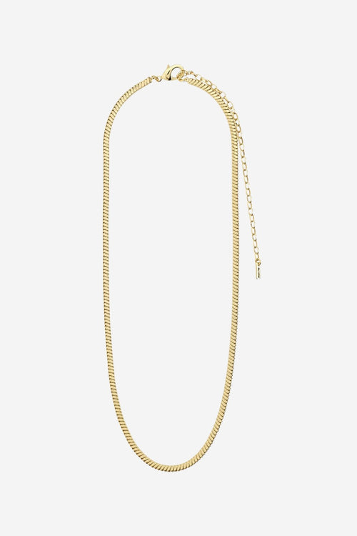 Dominique Flat Snake Gold Chain Recycled Necklace ACC Jewellery Pilgrim   