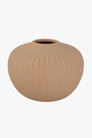 Hart Warm Nude Ribbed Bulb 15x11cm Vase HW Decor - Bookend, Hook, Urn, Vase, Sculpture Habitat 101   