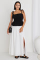 Aquarius White Linen Tiered Split Front Maxi Skirt