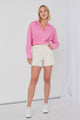 Gifted Barbie Pink Poplin Cropped Shirt
