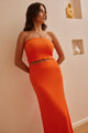 Beacon Orange Zigzag Knit Tube Skirt