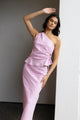 Soulmate Pink Lilac Linen Bias Midi Skirt