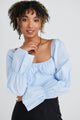 Courtly Pale Blue Poplin Shaped Corset Top