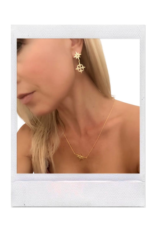 Hanging Constellation Gold Earrings ACC Jewellery Lindi Kingi   