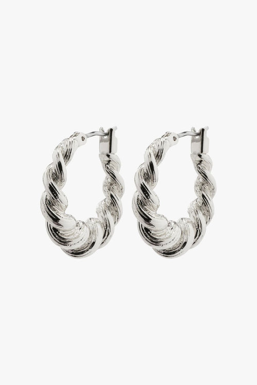 Eileen Silver Twirl Hoop Earrings ACC Jewellery Pilgrim   