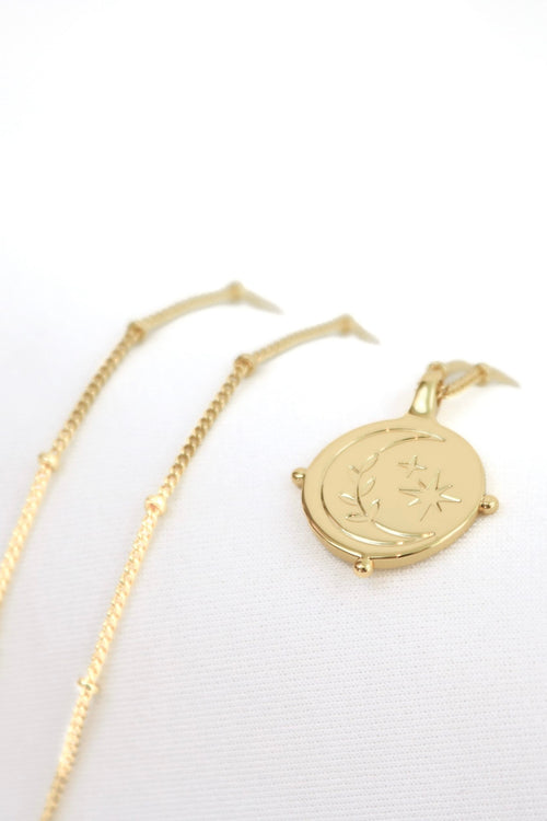Ethereal 18k Gold Plate Circle Pendant Necklace ACC Jewellery Love Lunamei   