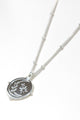 Ethereal Sterling Silver Plate Circle Pendant Necklace