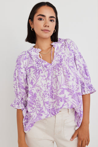 Ethereal Lilac Baroque Pintuck Front Top