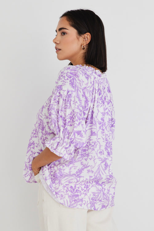 Ethereal Lilac Baroque Pintuck Front Top WW Top Ivy + Jack   