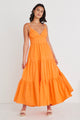 Fields Orange Broiderie Tie Back Cami Maxi Dress