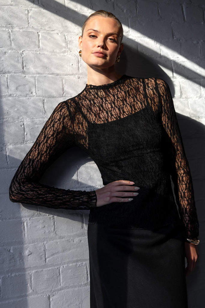 black lace dress top Giving Long Sleeve New Foundations VM 2 IDALL Maxi Dresses,Denim Dress The YAS hybrid high Color:Prism Red