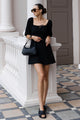 Gypsy Black Ss Elasticated Slim Fit Mini Dress