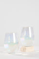 Iridescent Stemless Wine Glass Set 4