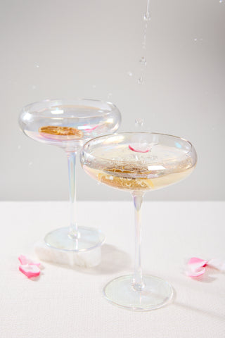 Iridescent Champagne Coupe Glass Set 4