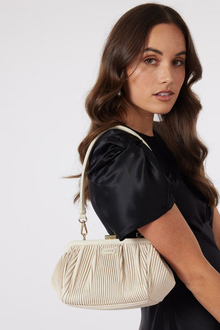 Juliet Alabaster Mini Pleated Shoulder Bag