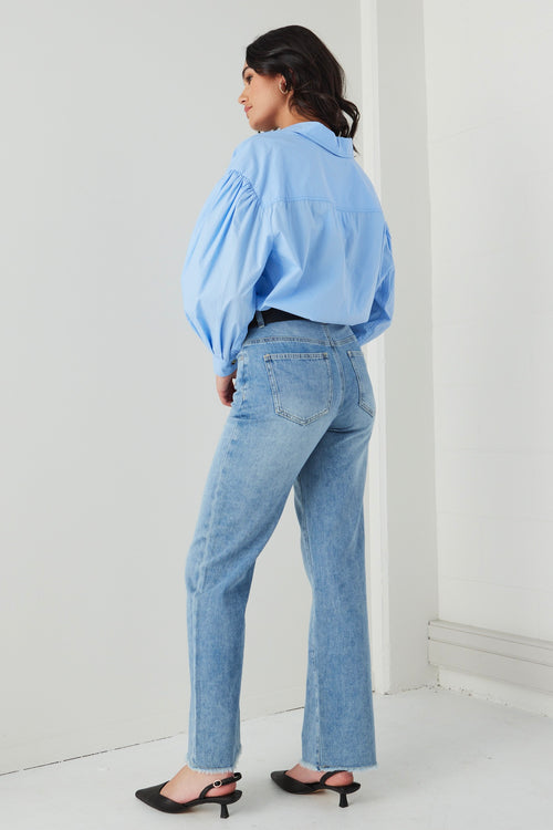 Juniper Mid Blue High Waist Wide Leg Jean WW Jeans RE:Union   