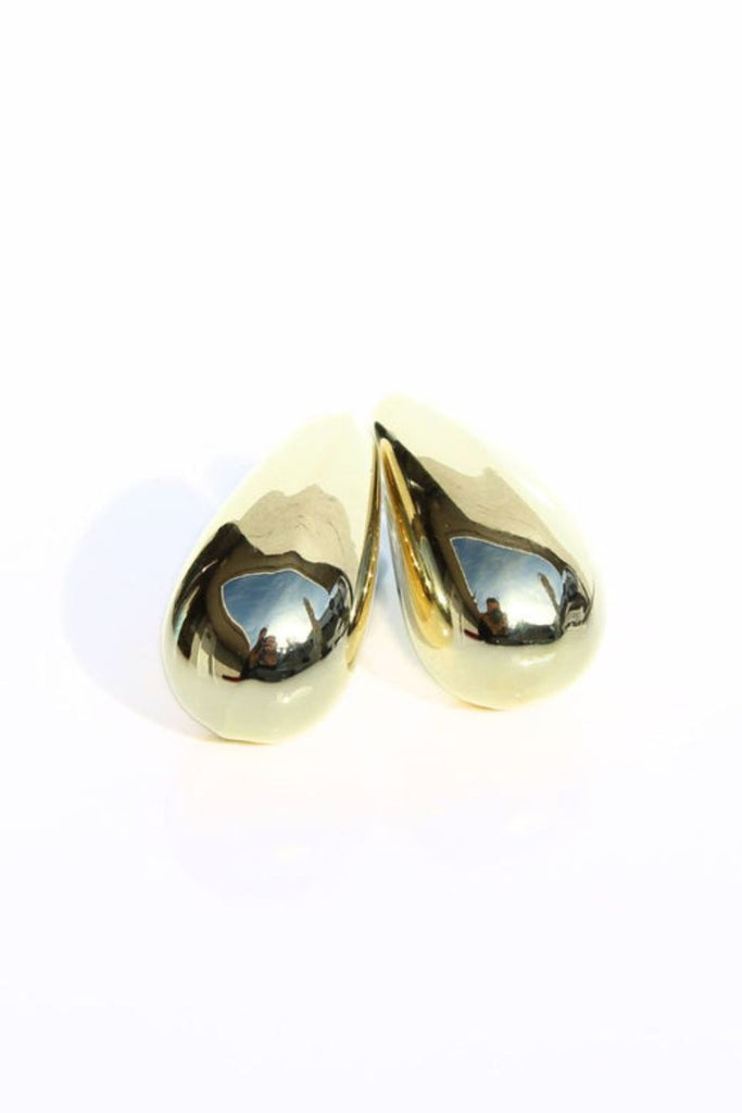 F DROP GOLD EARRINGS