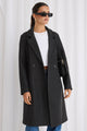 Hideaway Charcoal Fitted Double Breasted Coat