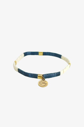 Love Gold White Charcoal with Gold Charm Bracelet ACC Jewellery Love Lunamei   
