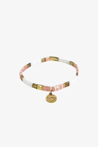 Love Pink Gold White with Gold Charm Bracelet ACC Jewellery Love Lunamei   