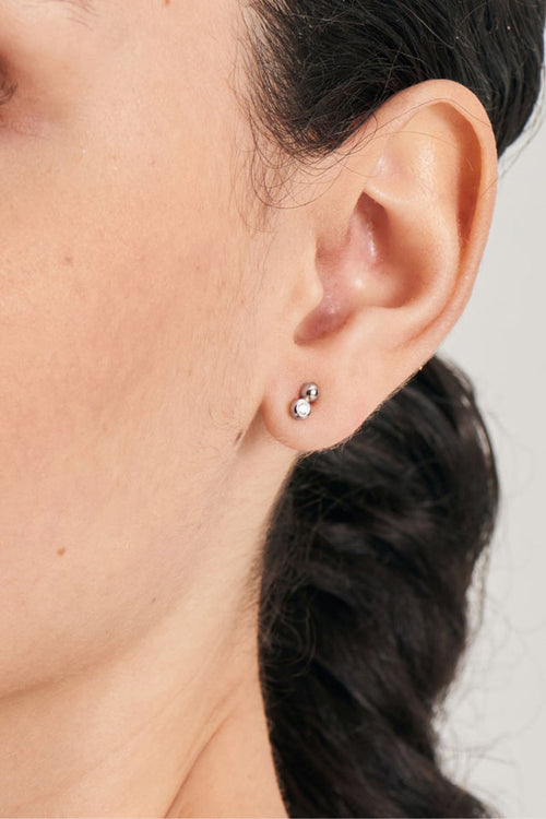 Orb Sparkle Silver Stud Earrings ACC Jewellery Ania Haie   