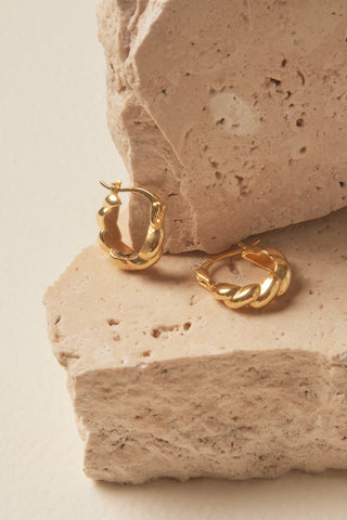 Oval Twist Hoop Gold Earrings ACC Jewellery Georgia Mae   