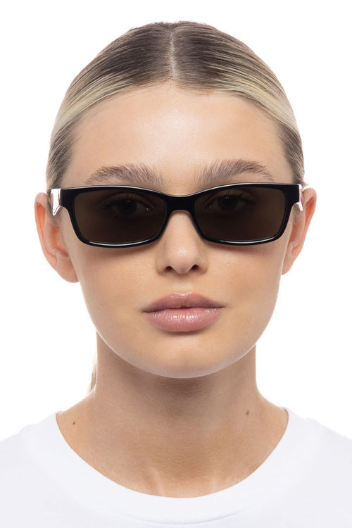 Plateaux BlackRectangle Khaki Mono Lens Sustain Sunglasses ACC Glasses - Sunglasses Le Specs   