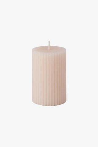 Ribbed Vanilla Buff 8cm Pillar Candle HW Fragrance - Candle, Diffuser, Room Spray, Oil Amalfi   