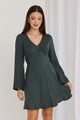 Solstice Forest Cupro Blend LS Mini Dress