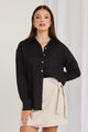 Optimum Black Linen Oversized Shirt