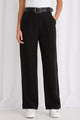 Tension Black Soft Touch Pleat Front Relaxed Pant
