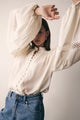 Harp Ivory Front Button Blouse