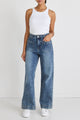 Zoey Mid Blue High Rise Wide Leg Pocket Jean