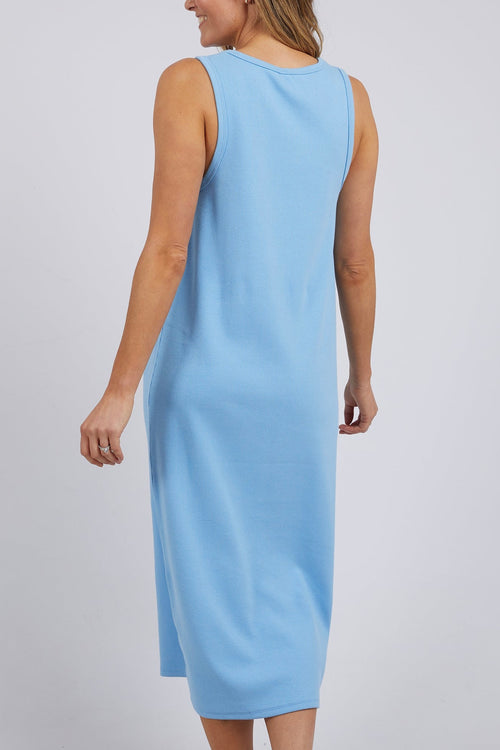 Rib Azure Blue Tank Midi Dress WW Dress Elm   