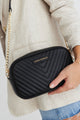 Berlin Black Leather Chevron Quilted Bag