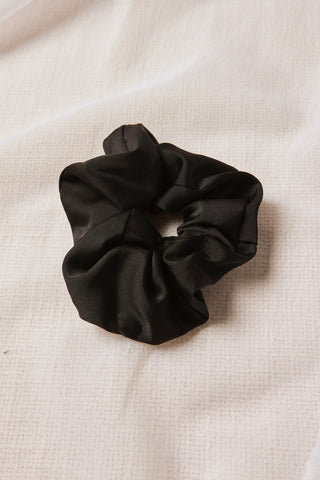 Large Black Satin Scrunchie ACC Other - Belt, Keycharm, Scrunchie, Umbrella Humble + Heart   