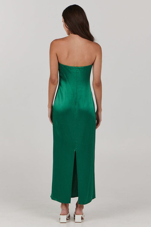 Sinead Emerald Green Strapless Bias Midi Dress WW Dress Charlie Holiday   