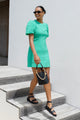 Emory Green Puff Sleeve Tie Mini Dress