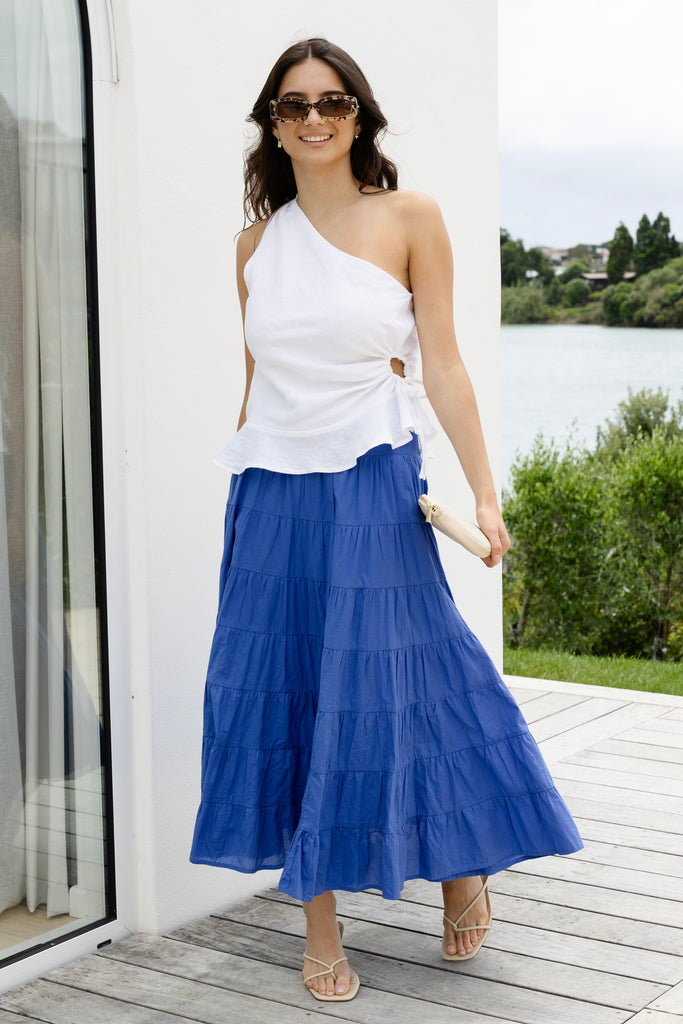 Pleated Skirt Structured Cotton Maxi Skirt Shop Lyrical Electric