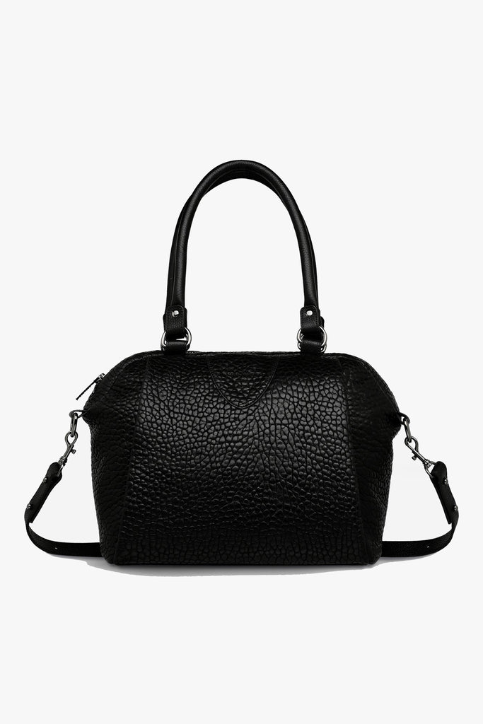 Shop Force of Being Black Bubble Leather Handbag Flo Frankie