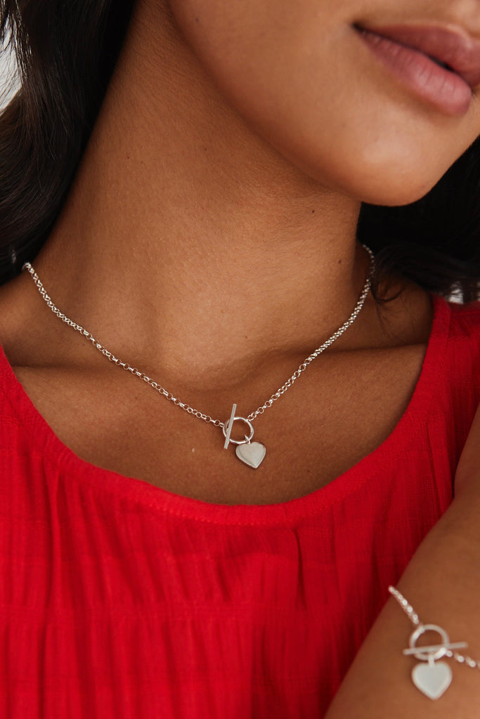 Shop Heart Fob Silver Necklace Flo Frankie