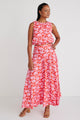 Edgy Floral Shadows Tiered Maxi Skirt
