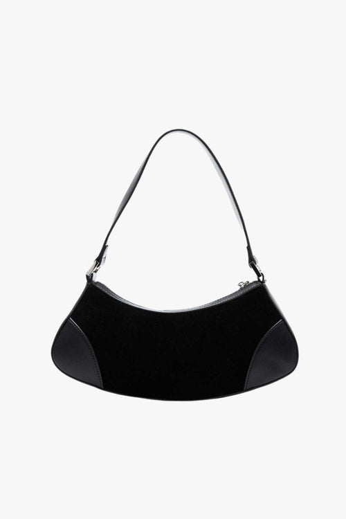 The Reggie Black Suede Leather Shoulder Bag ACC Bags - All, incl Phone Bags Nakedvice   