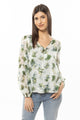 Wanderer White Green Floral LS Blouse
