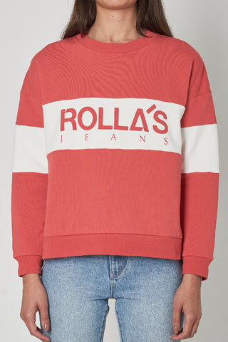 Logo Split LS Faded Red Logo Sweater WW Sweatshirt Rollas   